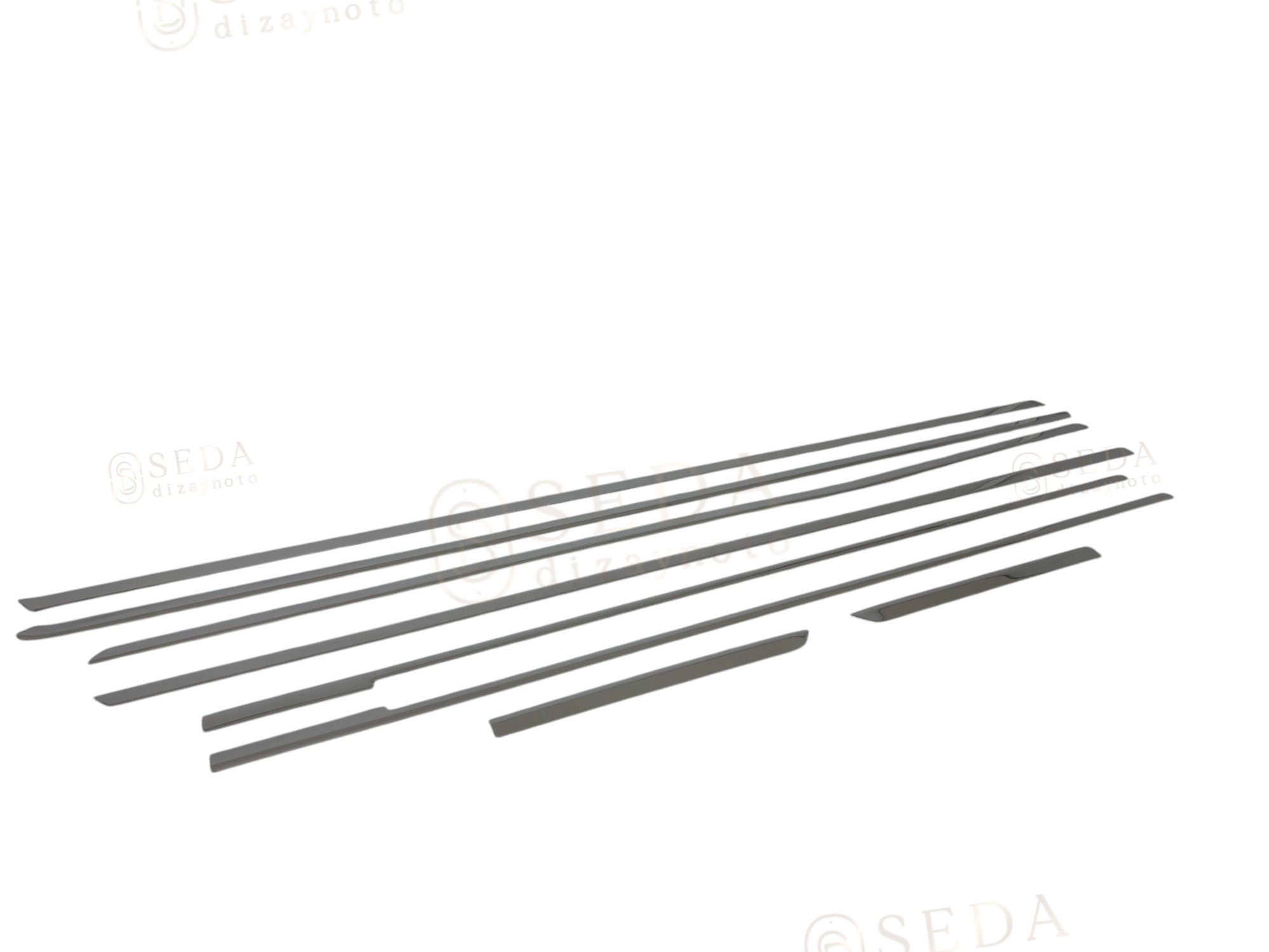 Mercedes Vito W447 Van 2014 > Cam Alt Çıtaları 8 Prç.(Tek Sürgü L3)