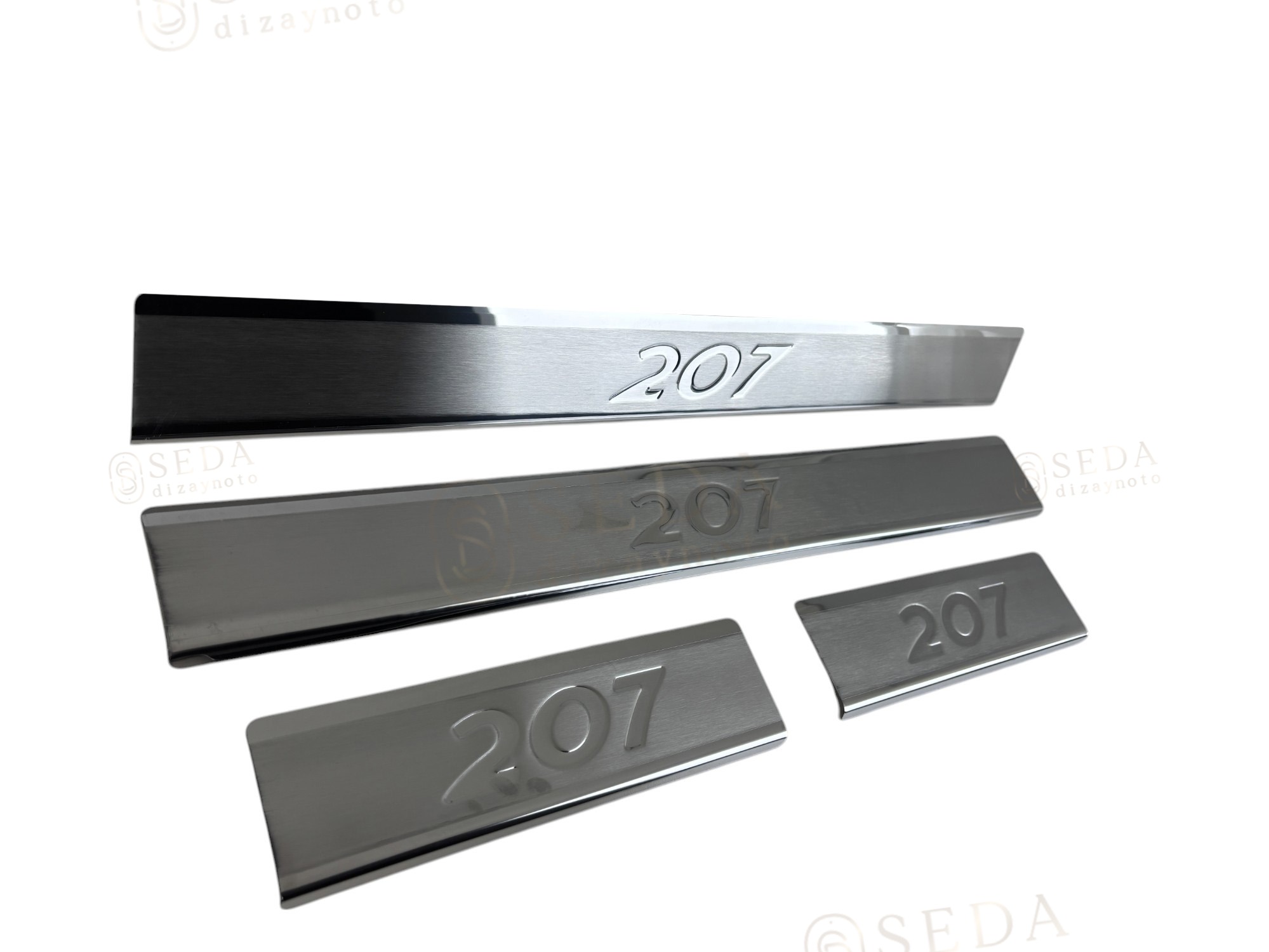 Peugeot 207 HB /SW 2006 > 2012 Kapı Eşiği 4 Prç. P. Çelik