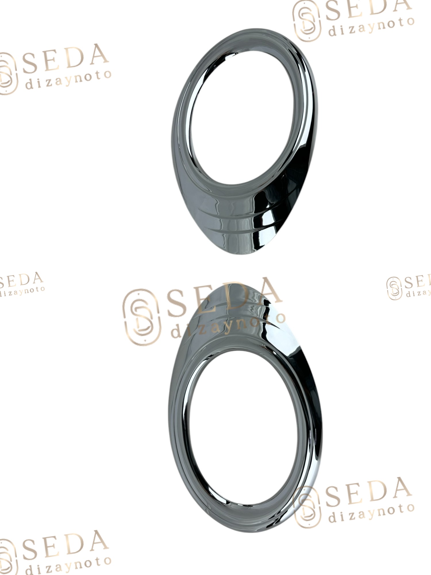 Ford Connect Panel Van/Lav 2009 > 2014 Sis Farı Çerçevesi 2 Prç. ABS Krom - Görsel 4