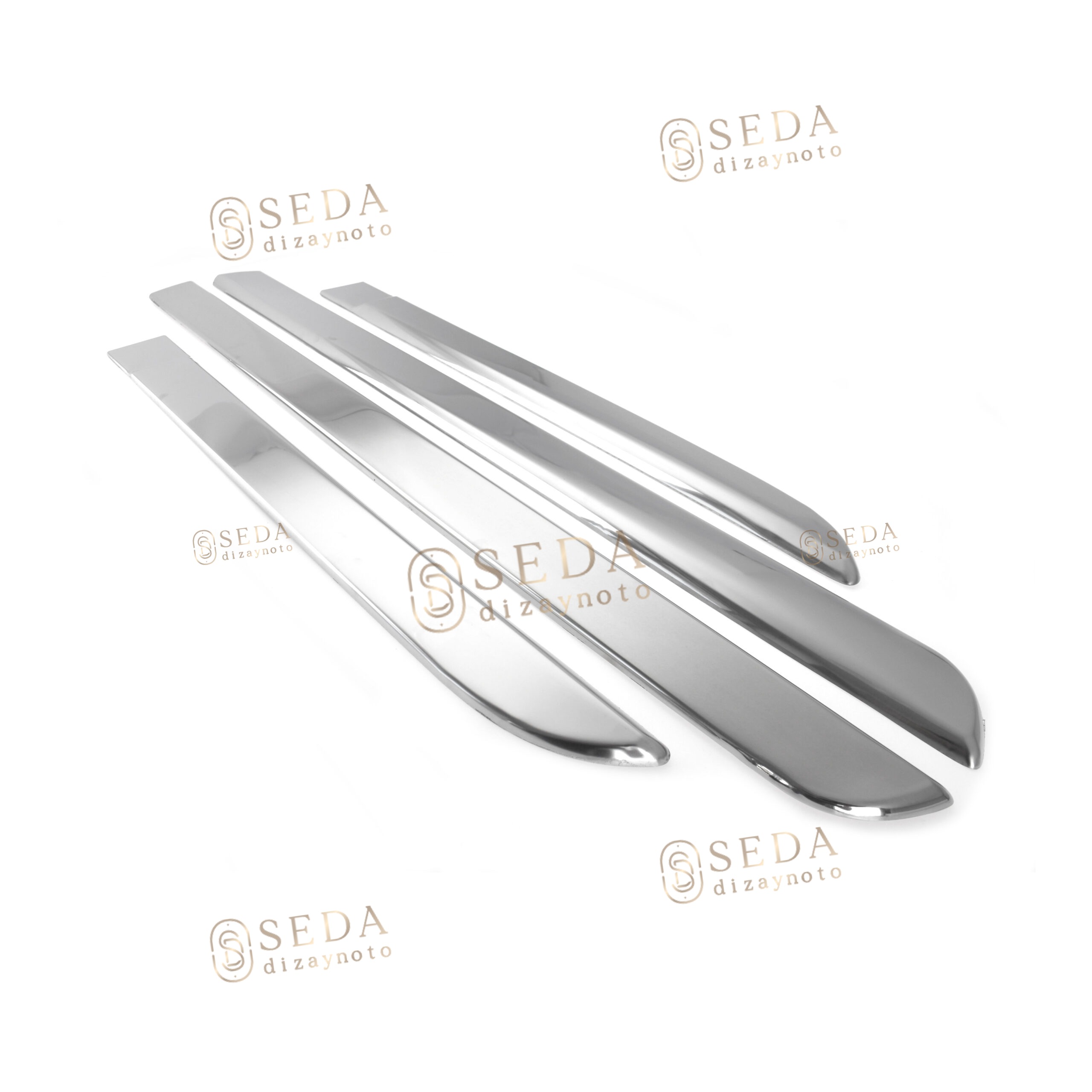 Renault Megane 2 SD/HB 2006 > 2010 Yan Kapı Çıtası 4 Prç. P. Çelik - Görsel 2