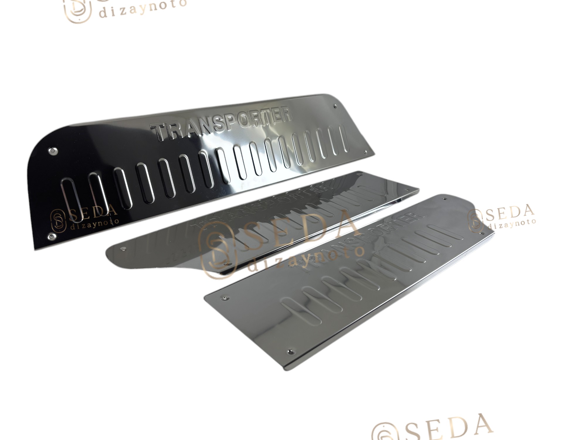 VW T4 Transporter Van 1995 > 2003 Kapı Eşiği 3 Prç. P. Çelik- Caravelle - Görsel 4