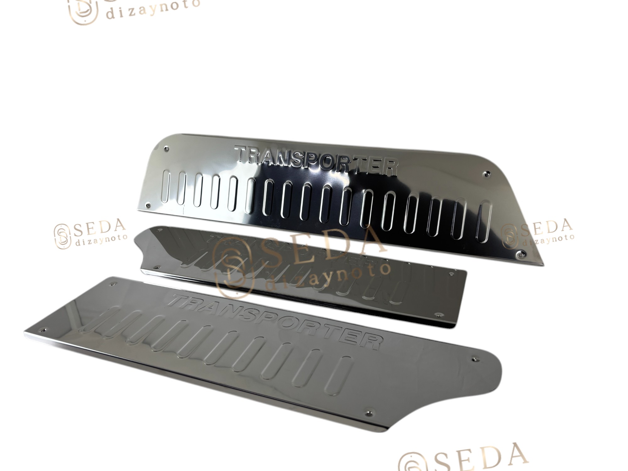 VW T4 Transporter Van 1995 > 2003 Kapı Eşiği 3 Prç. P. Çelik- Caravelle - Görsel 3