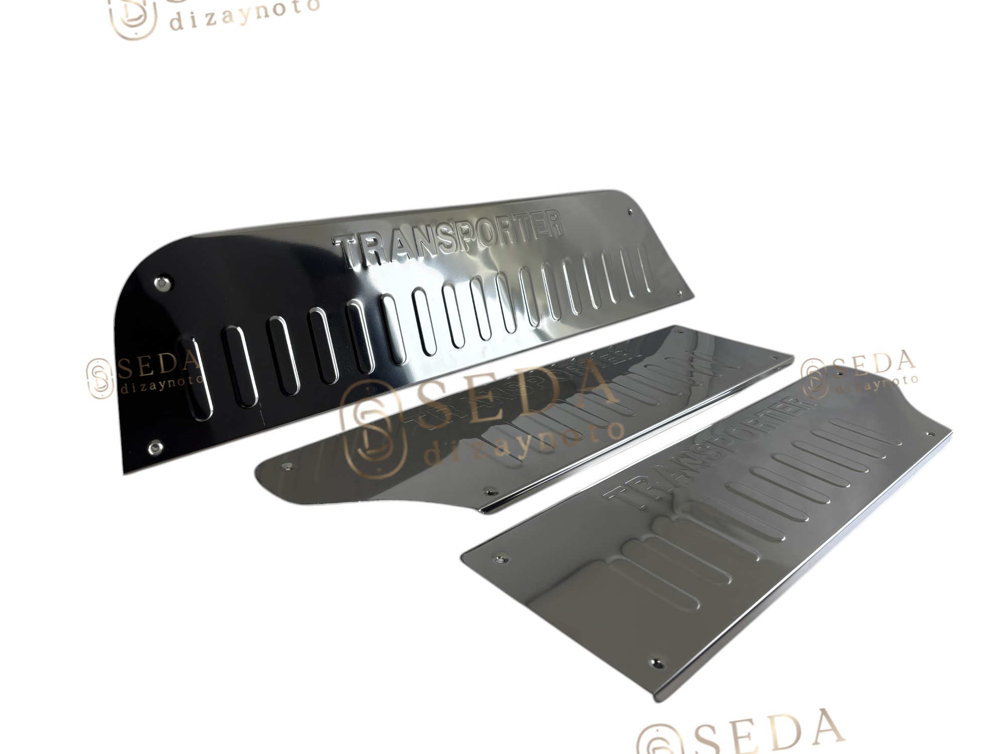 VW T4 Transporter Van 1995 > 2003 Kapı Eşiği 3 Prç. P. Çelik- Caravelle - Görsel 2